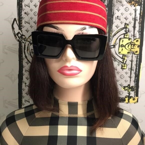 New Authentic Prada SPR23Y Symbole Square Sunglasses – Black & Pink - Picture 7 of 13